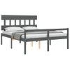 Cama Matrimonial | Cama Para Adultos | Cama De Matrimonio Personas Mayores Cabecero Madera Maciza Gris Cfw806553