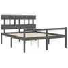 Cama Matrimonial | Cama Para Adultos | Cama De Matrimonio Personas Mayores Cabecero Madera Maciza Gris Cfw806553