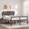 Cama Matrimonial | Cama Para Adultos | Cama De Matrimonio Personas Mayores Cabecero Madera Maciza Gris Cfw611837