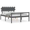 Cama Matrimonial | Cama Para Adultos | Cama De Matrimonio Personas Mayores Cabecero Madera Maciza Gris Cfw611837