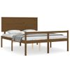 Cama Matrimonial | Cama Para Adultos | Cama De Matrimonio Personas Mayores Cabecero Madera Marrón Miel Cfw531884