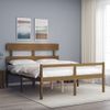 Cama Matrimonial | Cama Para Adultos | Cama De Matrimonio Personas Mayores Cabecero Madera Marrón Miel Cfw734749