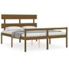 Cama Matrimonial | Cama Para Adultos | Cama De Matrimonio Personas Mayores Cabecero Madera Marrón Miel Cfw734749