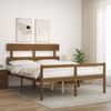 Cama Matrimonial | Cama Para Adultos | Cama De Matrimonio Personas Mayores Cabecero Madera Marrón Miel Cfw734749