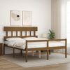 Cama Matrimonial | Cama Para Adultos | Cama De Matrimonio Personas Mayores Cabecero Madera Marrón Miel Cfw213121