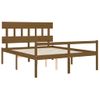 Cama Matrimonial | Cama Para Adultos | Cama De Matrimonio Personas Mayores Cabecero Madera Marrón Miel Cfw213121