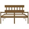 Cama Matrimonial | Cama Para Adultos | Cama De Matrimonio Personas Mayores Cabecero Madera Marrón Miel Cfw213121