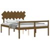 Cama Matrimonial | Cama Para Adultos | Cama De Matrimonio Personas Mayores Cabecero Madera Marrón Miel Cfw554664