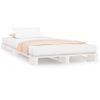 Cama Para Adultos | Cama De Palets Madera Maciza Pino Blanca Pequeña 75x190 Cm Cfw992974