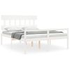 Cama Matrimonial | Cama Para Adultos | Cama Matrimonio Personas Mayores Cabecero Madera Maciza Blanco Cfw152273