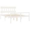 Cama Matrimonial | Cama Para Adultos | Cama Matrimonio Personas Mayores Cabecero Madera Maciza Blanco Cfw152273