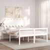 Cama Matrimonial | Cama Para Adultos | Cama Matrimonio Personas Mayores Cabecero Madera Maciza Blanco Cfw158838