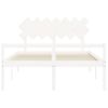 Cama Matrimonial | Cama Para Adultos | Cama Matrimonio Personas Mayores Cabecero Madera Maciza Blanco Cfw158838