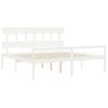 Cama Matrimonial | Cama Para Adultos | Cama Matrimonio Personas Mayores Cabecero Madera Maciza Blanco Cfw172882