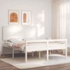 Cama Para Adultos | Cama Matrimonio Personas Mayores Cabecero Madera Maciza Blanco Cfw664005