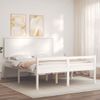 Cama Para Adultos | Cama Matrimonio Personas Mayores Cabecero Madera Maciza Blanco Cfw664005