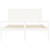 Cama Para Adultos | Cama Matrimonio Personas Mayores Cabecero Madera Maciza Blanco Cfw664005