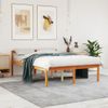 Cama Para Adultos | Cama Para Mayores Madera Maciza De Pino Marrón Cera 140x200 Cm Cfw61510