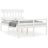 Cama Para Adultos | Cama Para Personas Mayores Con Cabecero Madera Maciza Blanco Cfw862109