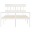 Cama Para Adultos | Cama Para Personas Mayores Con Cabecero Madera Maciza Blanco Cfw862109