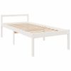 Cama Individual | Cama Para Adultos | Cama Para Personas Mayores Con Cabecero Madera Maciza Blanco Cfw418272