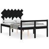 Cama Matrimonial | Cama Para Adultos | Cama Para Personas Mayores Con Cabecero Madera Maciza Negro Cfw146362