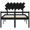 Cama Matrimonial | Cama Para Adultos | Cama Para Personas Mayores Con Cabecero Madera Maciza Negro Cfw146362