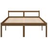 Cama Para Adultos | Cama Para Personas Mayores Madera Maciza Pino Marrón 140x190 Cm Cfw965533