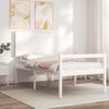 Cama Para Adultos | Cama Personas Mayores Cabecero Madera Maciza Blanco 100x200 Cm Cfw891604