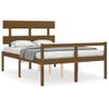 Cama Matrimonial | Cama Para Adultos | Cama Personas Mayores Cabecero Madera Marrón Miel 140x190 Cm Cfw328721