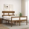 Cama Matrimonial | Cama Para Adultos | Cama Personas Mayores Cabecero Madera Marrón Miel 140x190 Cm Cfw328721