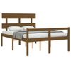 Cama Matrimonial | Cama Para Adultos | Cama Personas Mayores Cabecero Madera Marrón Miel 140x190 Cm Cfw328721