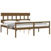 Cama Matrimonial | Cama Para Adultos | Cama Personas Mayores Cabecero Madera Marrón Miel 200x200 Cm Cfw423264