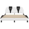 Cama Matrimonial | Cama Para Adultos | Estructura Cama Cabecero Cuero Sintético Blanco Negro 120x200cm Cfw248689