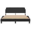 Cama Matrimonial | Cama Para Adultos | Estructura Cama Cabecero Cuero Sintético Negro Blanco 120x200cm Cfw117545