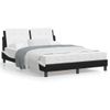 Cama Matrimonial | Cama Para Adultos | Estructura Cama Cabecero Cuero Sintético Negro Blanco 120x200cm Cfw44587