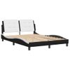 Cama Matrimonial | Cama Para Adultos | Estructura Cama Cabecero Cuero Sintético Negro Blanco 120x200cm Cfw44587