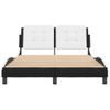 Cama Matrimonial | Cama Para Adultos | Estructura Cama Cabecero Cuero Sintético Negro Blanco 120x200cm Cfw44587