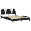 Cama Matrimonial | Cama Para Adultos | Estructura Cama Cabecero Cuero Sintético Negro Blanco 120x200cm Cfw933669