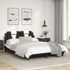 Cama Matrimonial | Cama Para Adultos | Estructura Cama Cabecero Cuero Sintético Negro Blanco 120x200cm Cfw933669