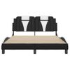 Cama Matrimonial | Cama Para Adultos | Estructura Cama Cabecero Cuero Sintético Negro Blanco 120x200cm Cfw933669