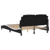 Cama Matrimonial | Cama Para Adultos | Estructura Cama Cabecero Cuero Sintético Negro Blanco 120x200cm Cfw933669