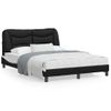 Cama Matrimonial | Cama Para Adultos | Estructura Cama Cabecero Cuero Sintético Negro Blanco 140x200cm Cfw696727