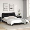 Cama Matrimonial | Cama Para Adultos | Estructura Cama Cabecero Cuero Sintético Negro Blanco 140x200cm Cfw696727