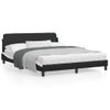 Cama Matrimonial | Cama Para Adultos | Estructura Cama Cabecero Cuero Sintético Negro Blanco 160x200cm Cfw997445