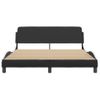 Cama Matrimonial | Cama Para Adultos | Estructura Cama Cabecero Cuero Sintético Negro Blanco 160x200cm Cfw997445