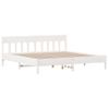 Cama Matrimonial | Cama Para Adultos | Estructura Cama Cabecero Madera Maciza Pino Blanco 180x200 Cm Cfw241648