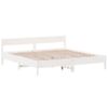 Cama Matrimonial | Cama Para Adultos | Estructura Cama Cabecero Madera Maciza Pino Blanco 180x200 Cm Cfw18488