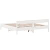 Cama Matrimonial | Cama Para Adultos | Estructura Cama Cabecero Madera Maciza Pino Blanco 180x200 Cm Cfw18488