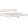 Cama Matrimonial | Cama Para Adultos | Estructura Cama Cabecero Madera Maciza Pino Blanco 180x200 Cm Cfw87851